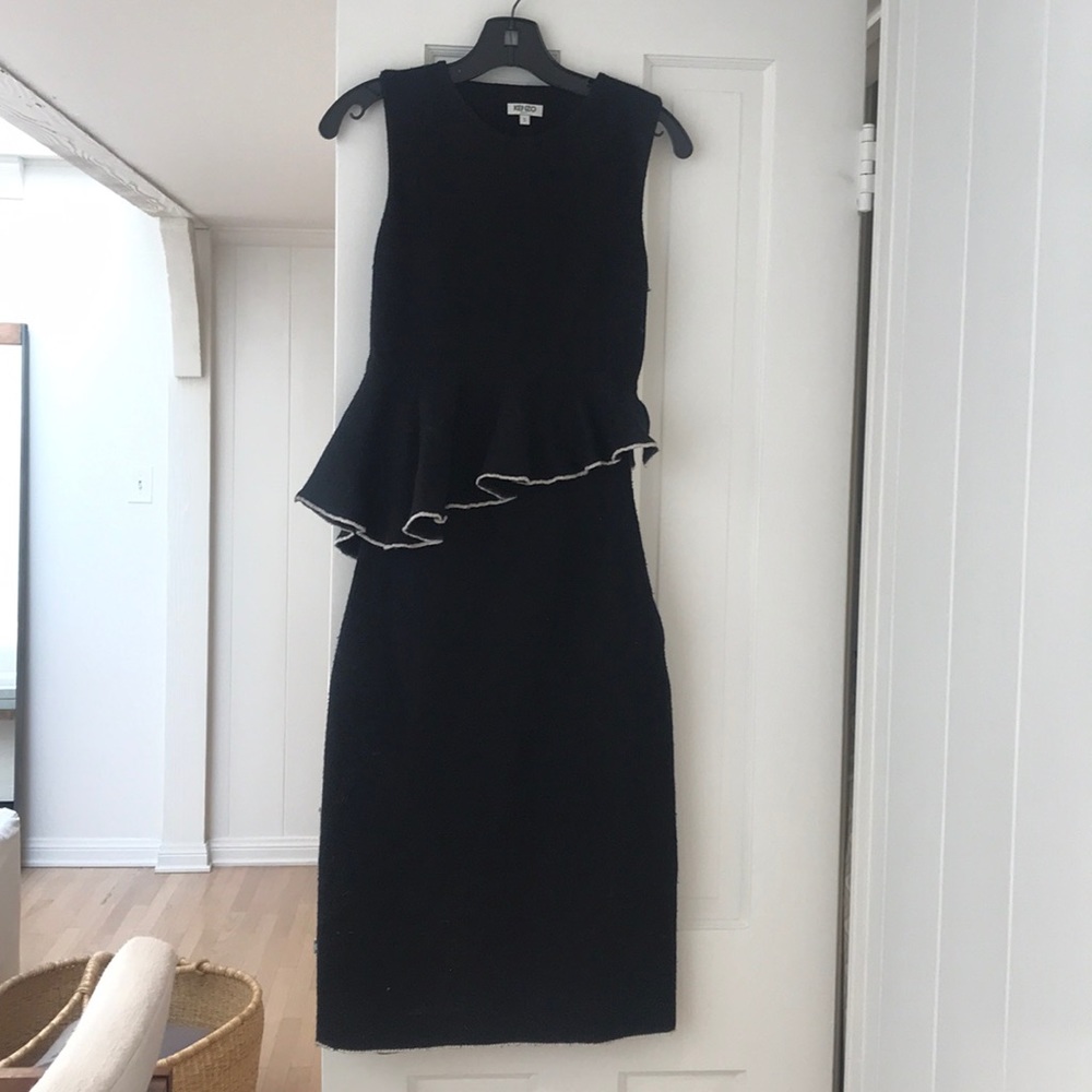 KENZO | wool peplum dress - Size S
